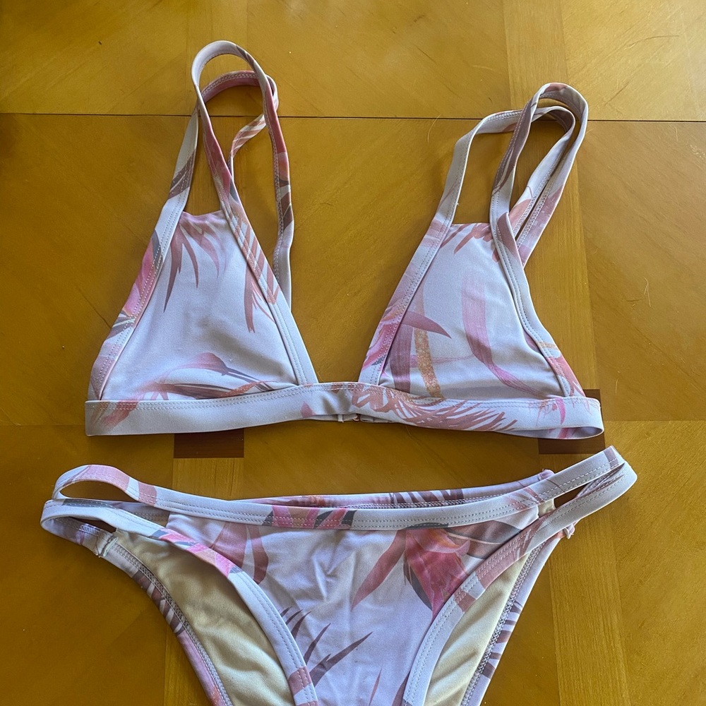 La Hearts Pink and White Bikini